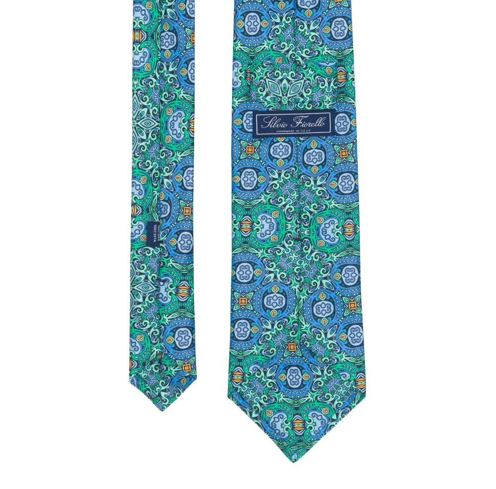 Green King of Sicily Duchesse Silk Tie