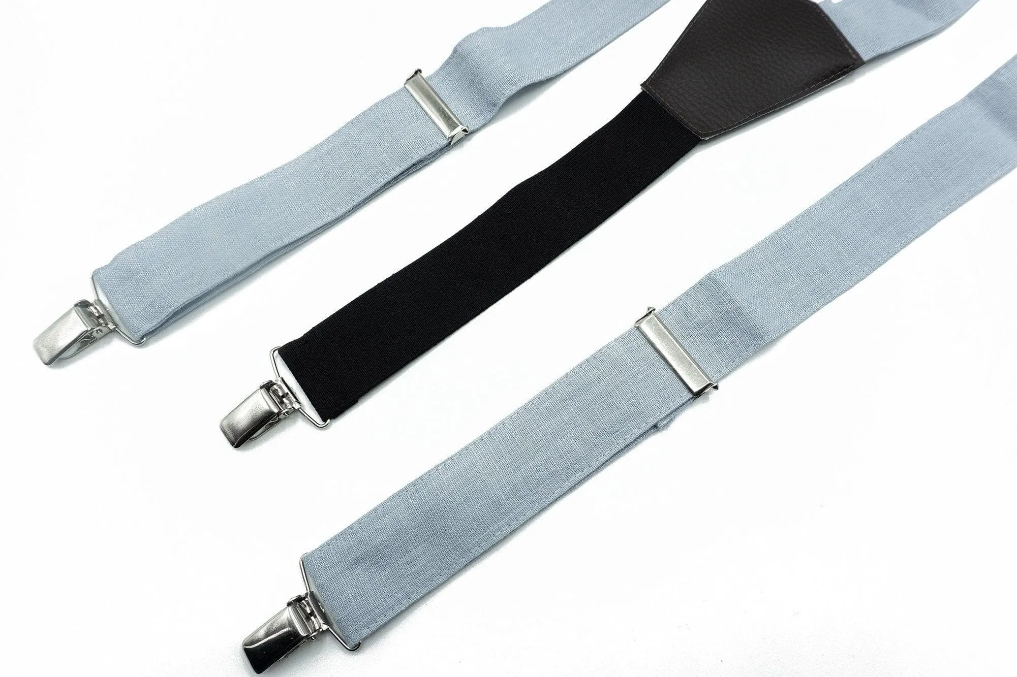 Groomsmen Solid Linen Tie in Dusty Blue
