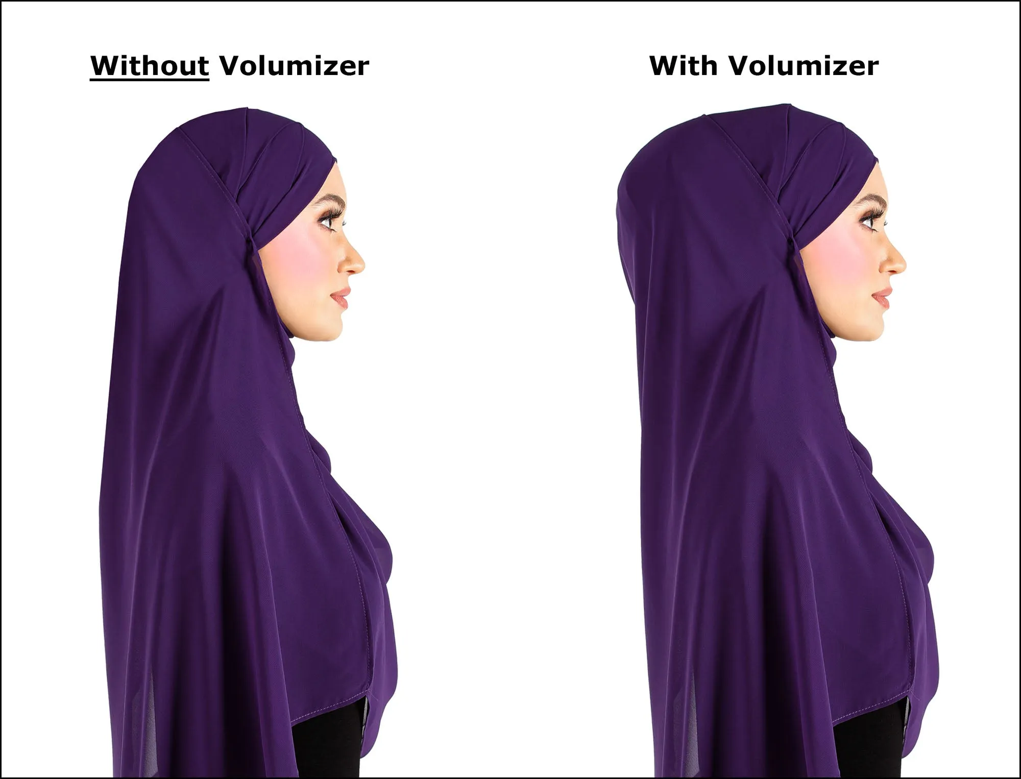 Hijab Undercap Volumizer Bonnet with ties & Tulle Flower