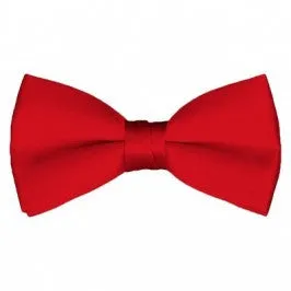 Kids Solid Pre-Tied Red Bow Tie