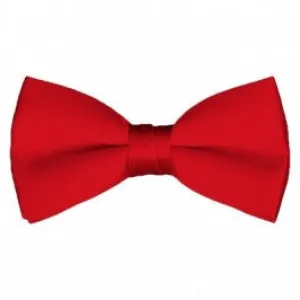 Kids Solid Pre-Tied Red Bow Tie