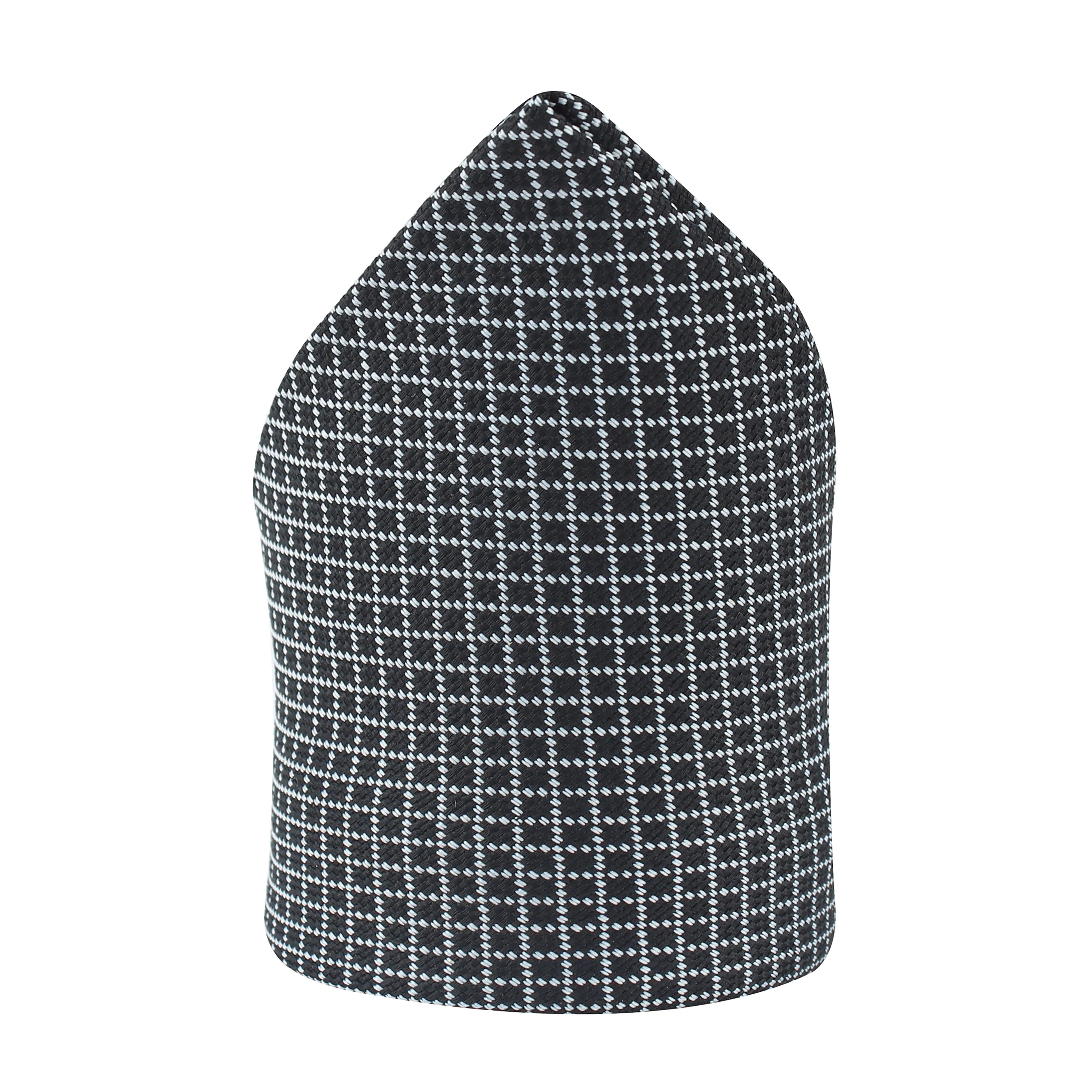 Kovove Elegant Black Checkered Pocket Square For Men