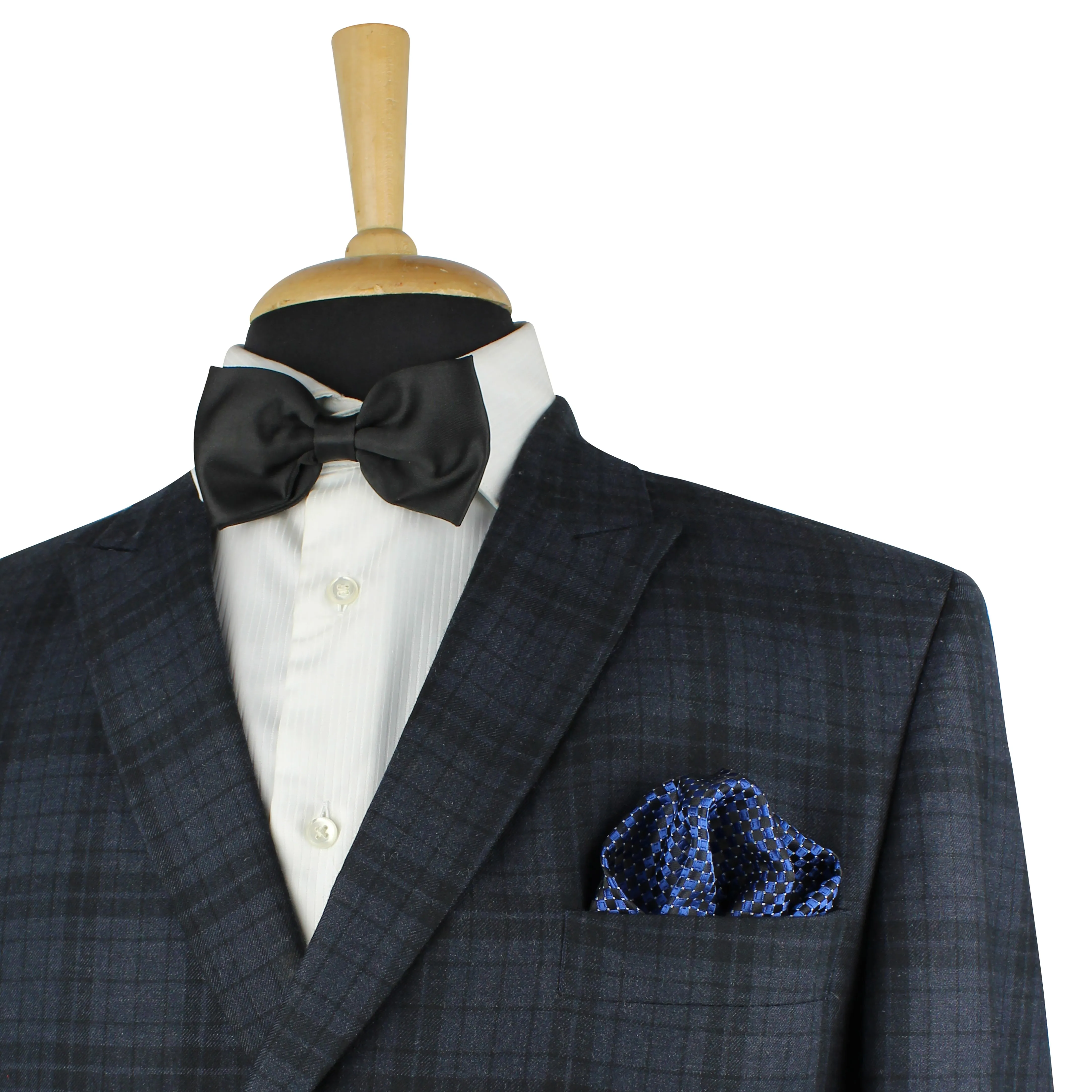 Kovove Exotic Blue Checkered Pocket Square For Men