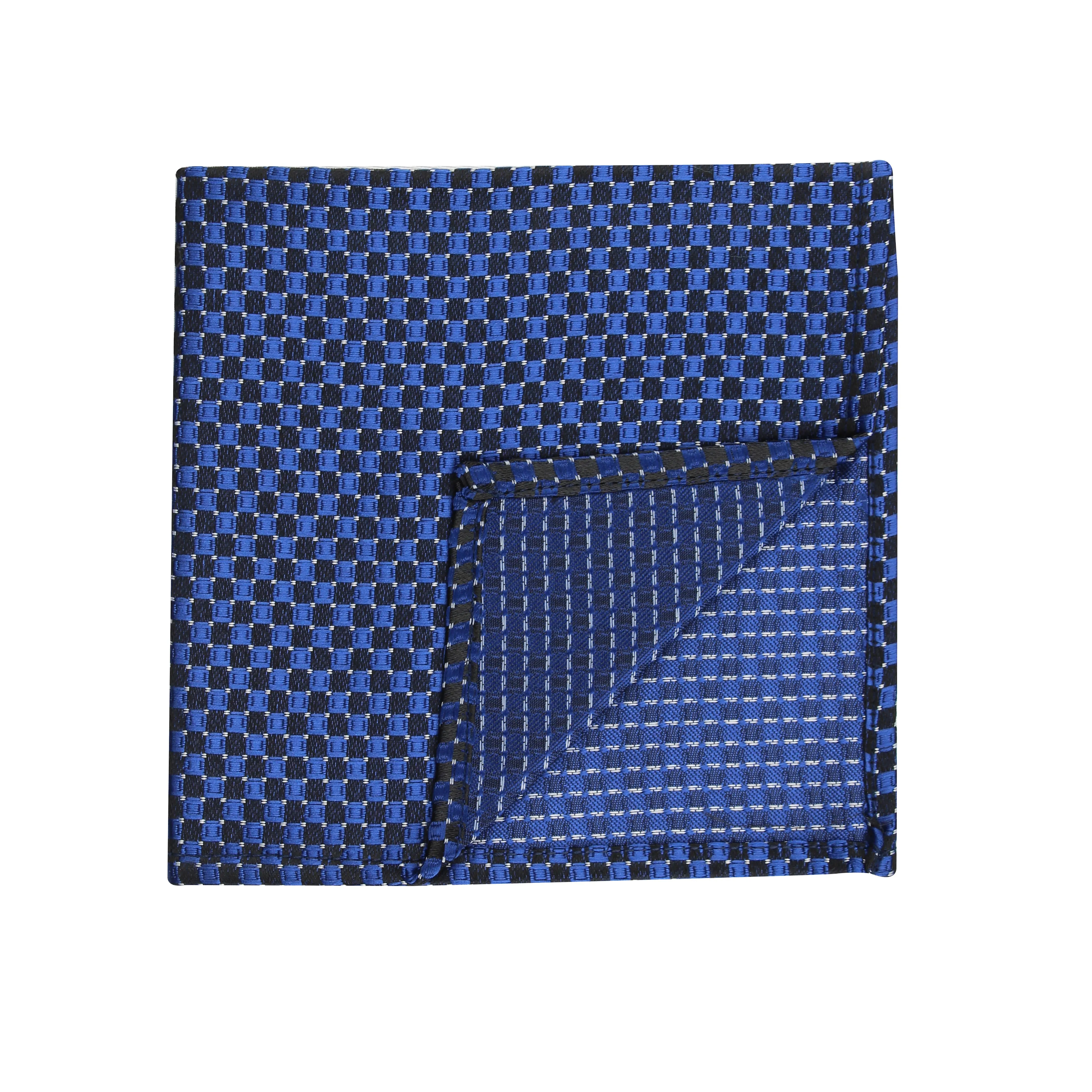 Kovove Exotic Blue Checkered Pocket Square For Men