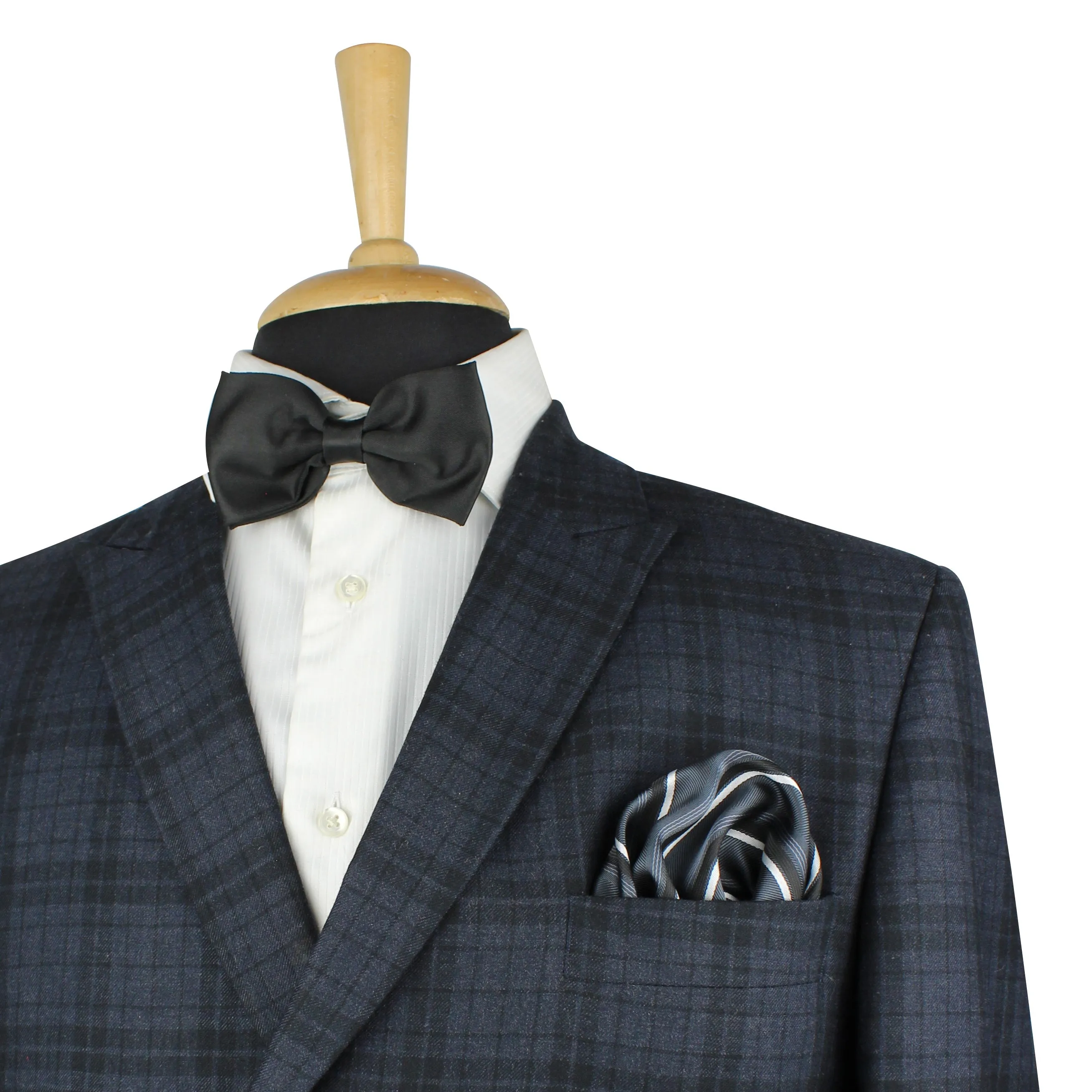 Kovove Graceful Black Striped Pocket Square For Men