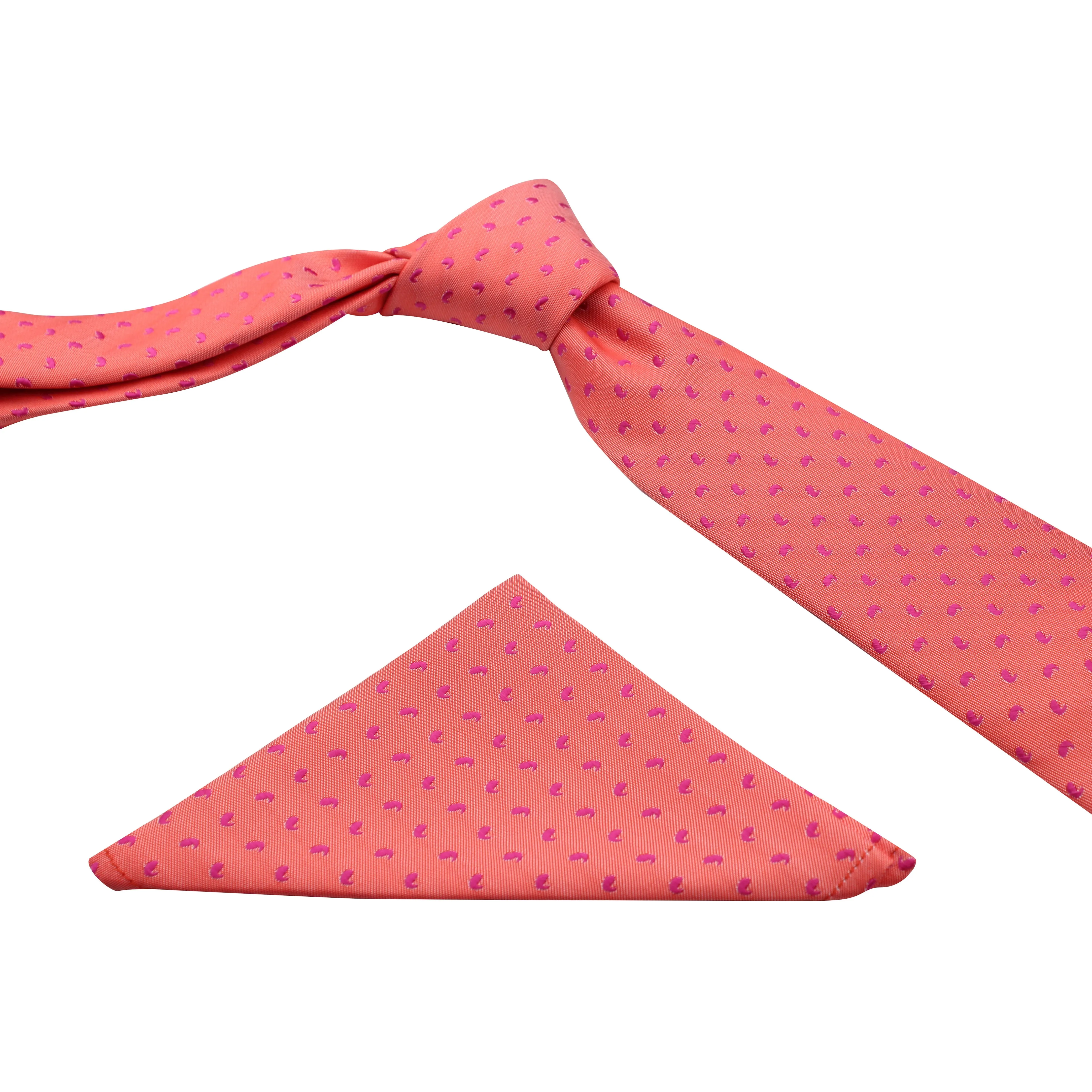 Kovove Pink Abstract Necktie and Pocket Square Gift Box