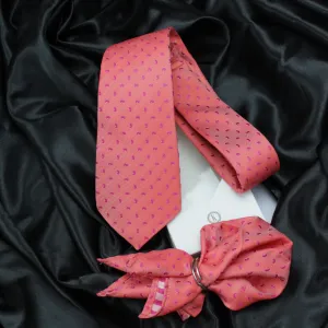 Kovove Pink Abstract Necktie and Pocket Square Gift Box