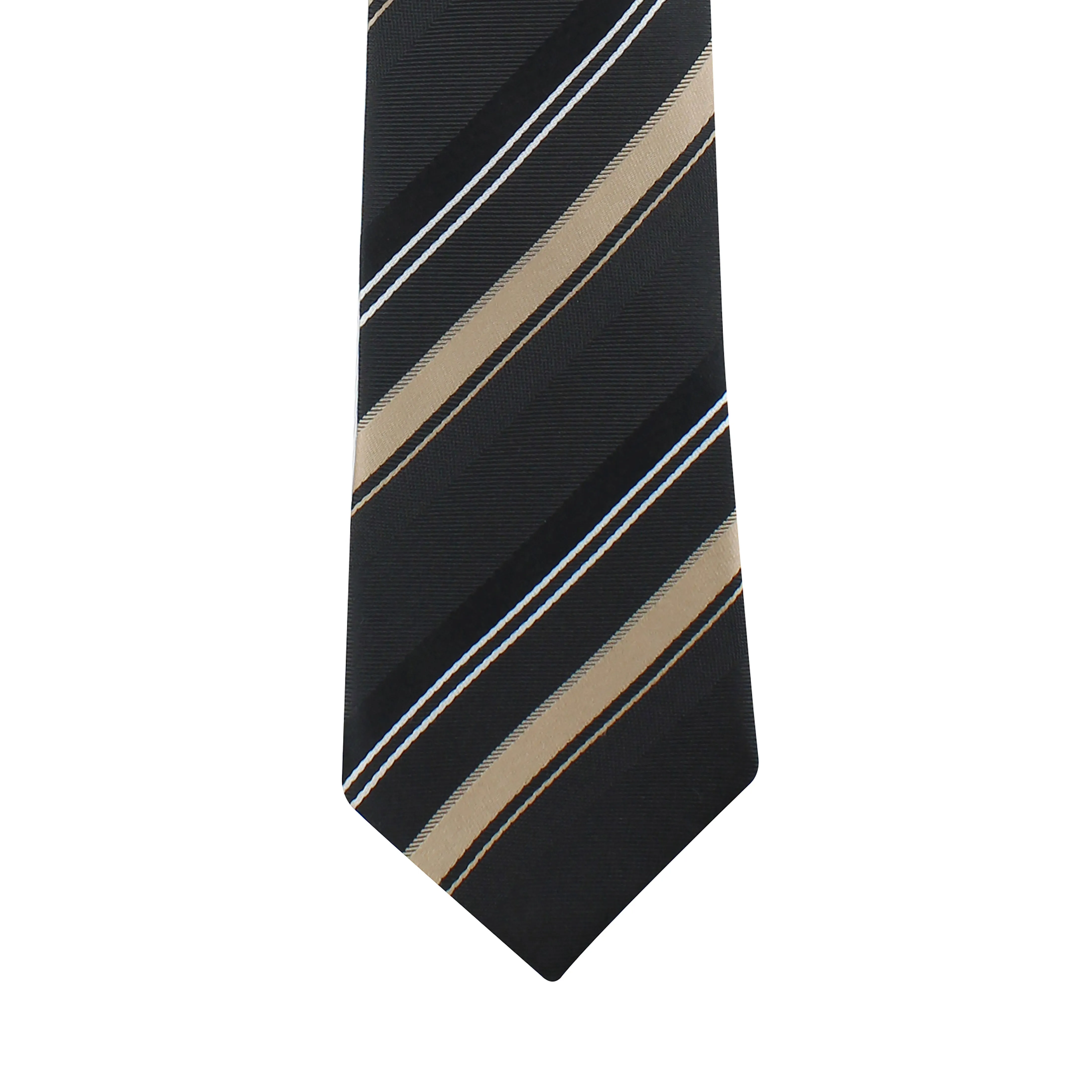 Kovove Smoothing Black Striped Necktie and Pocket Square Gift Box