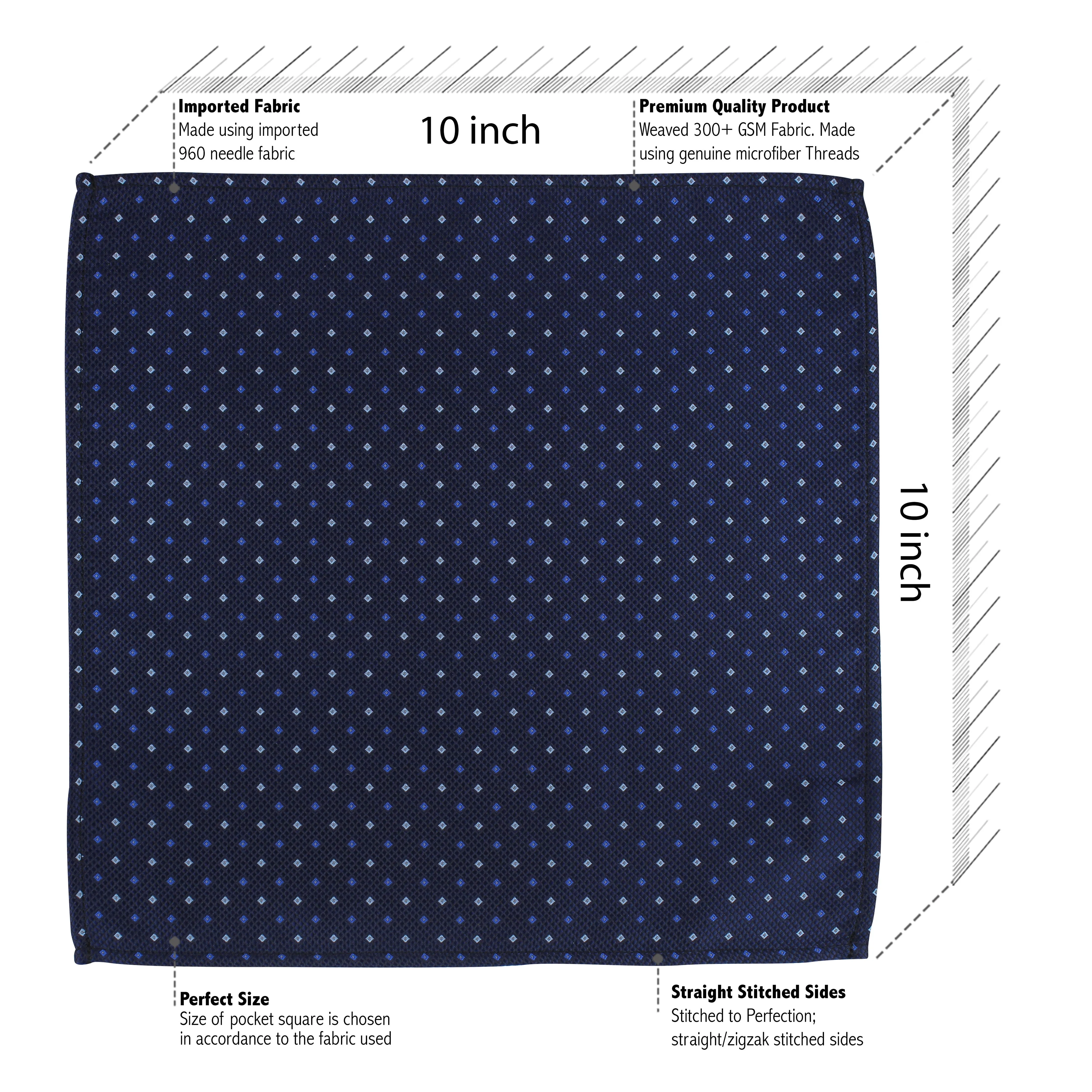 Kovove The Blue Treat Checkered Necktie and Pocket Square Gift Box