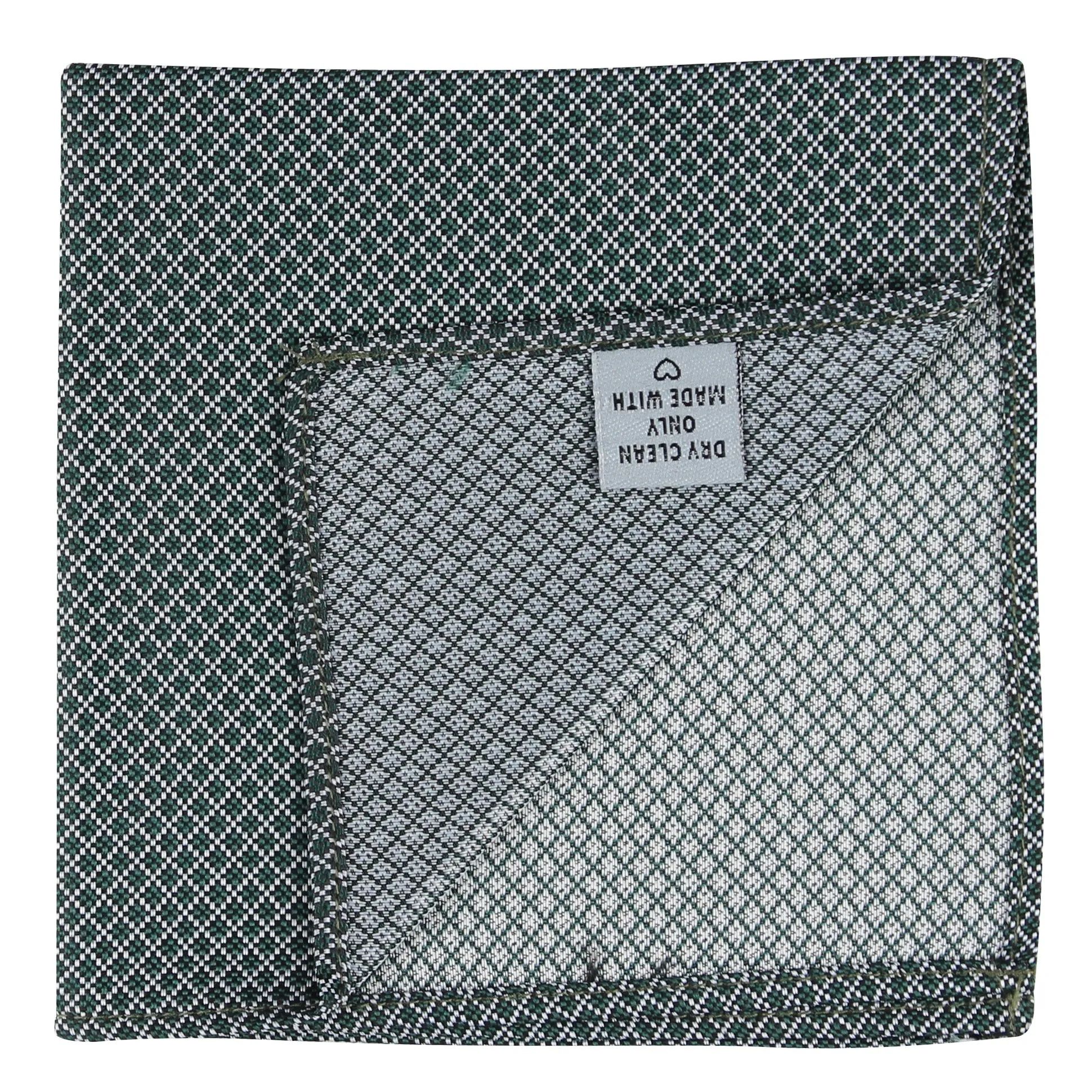 Kovove The Essentials Checkered Green Pocket Square For Men