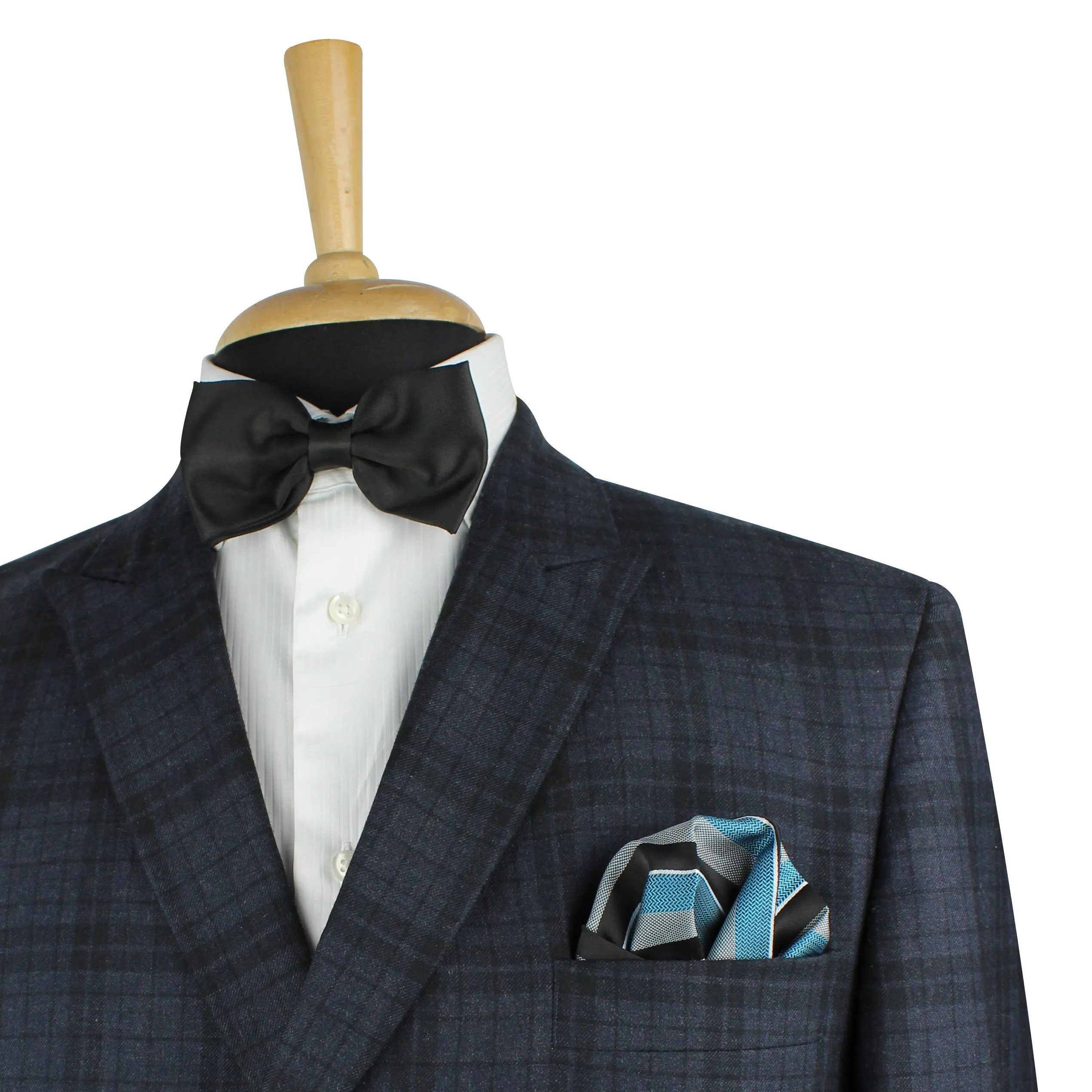 Kovove The Magma Striped Blue Necktie and Pocket Square Gift Box