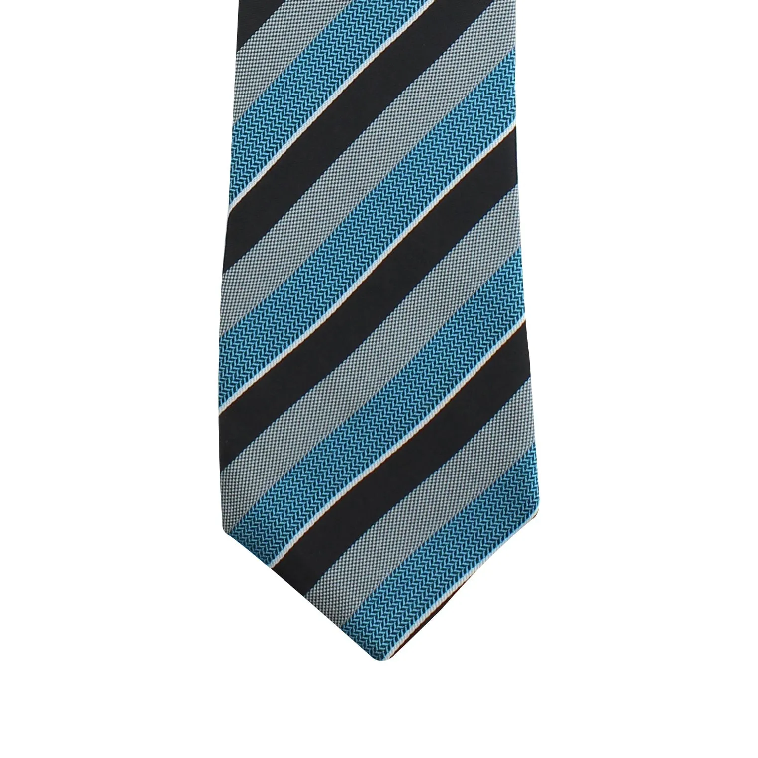 Kovove The Magma Striped Blue Necktie and Pocket Square Gift Box