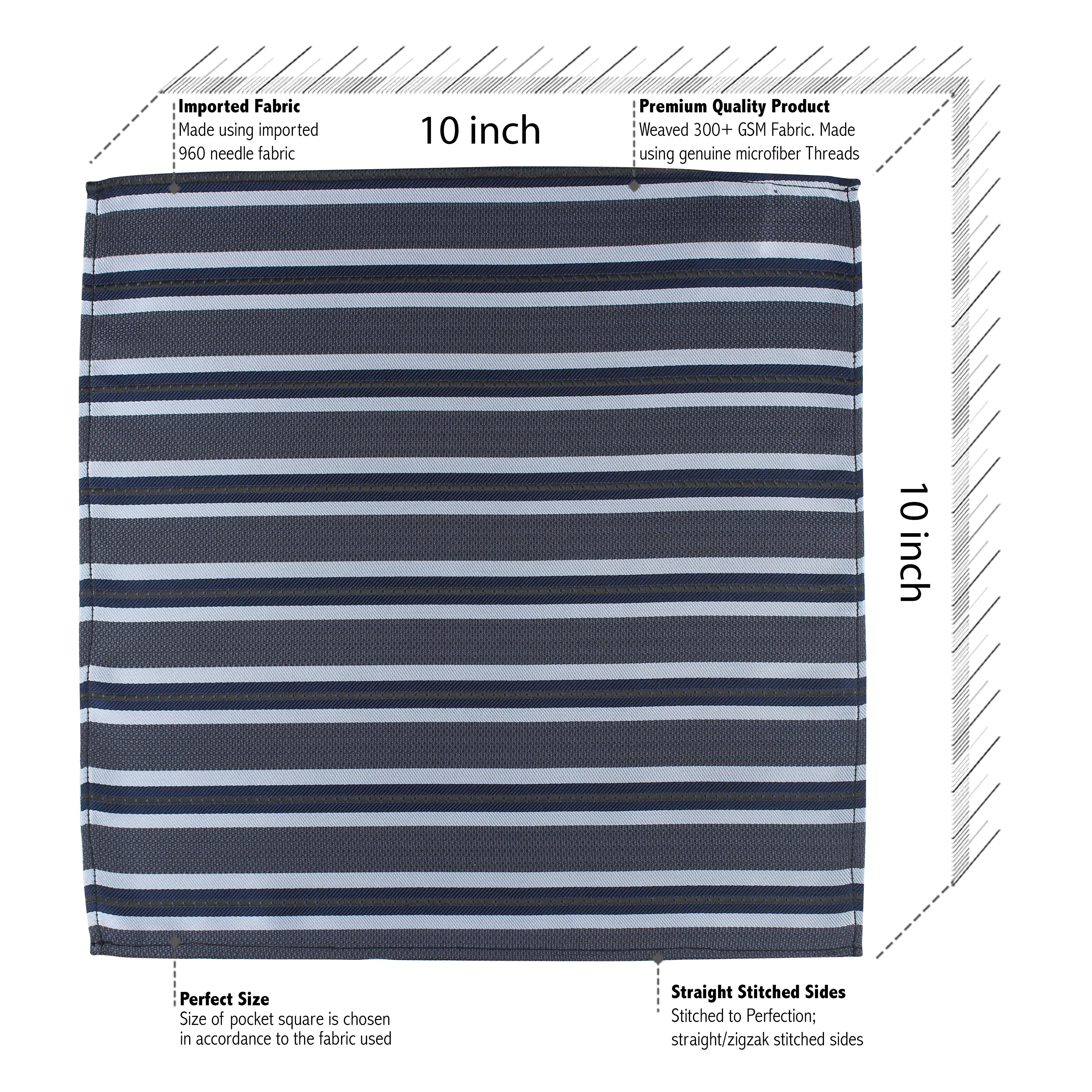 Kovove The Striped Affair Grey Necktie and Pocket Square Gift Box