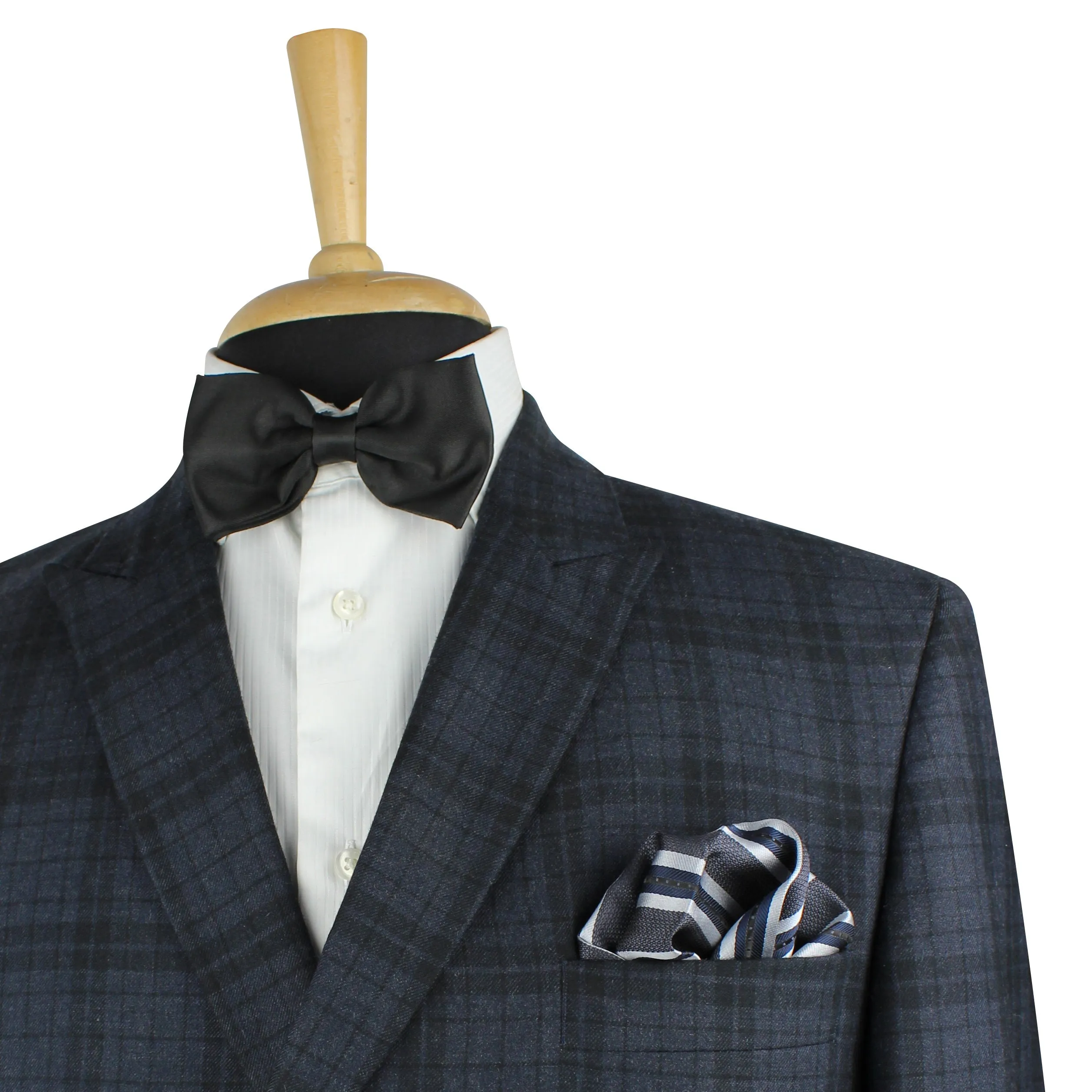 Kovove The Striped Affair Grey Necktie and Pocket Square Gift Box