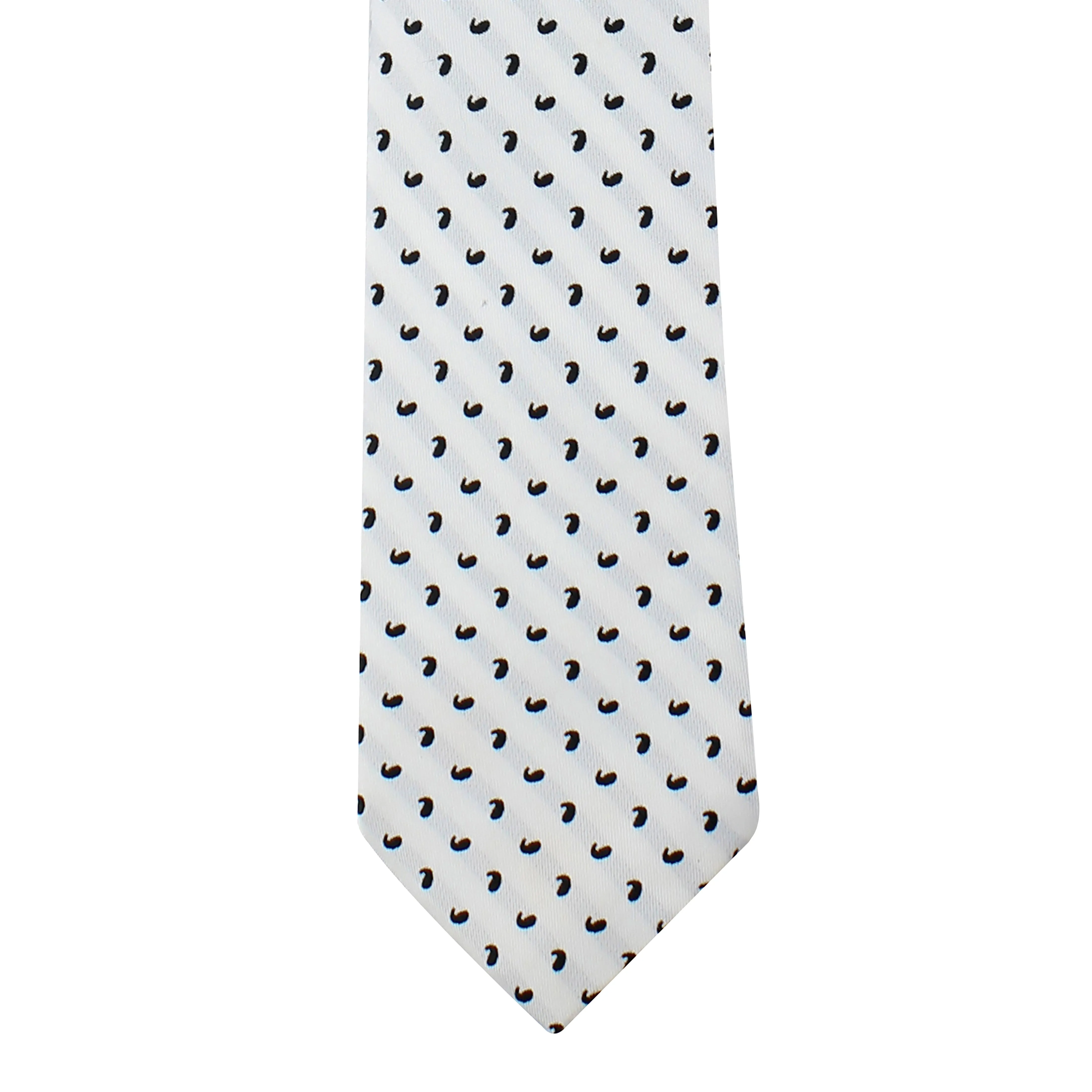 Kovove White Paisley Necktie and Pocket Square Gift Box