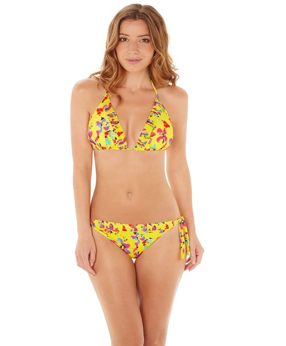 Lepel Sunset Triangle Halter Bikini Top, Yellow