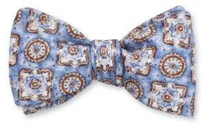 Light Blue Bernadette Medallions Bow Tie - B5422