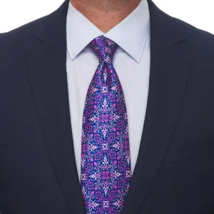 Lorenzo the Magnificent Purple and Blue Duchesse Silk Tie