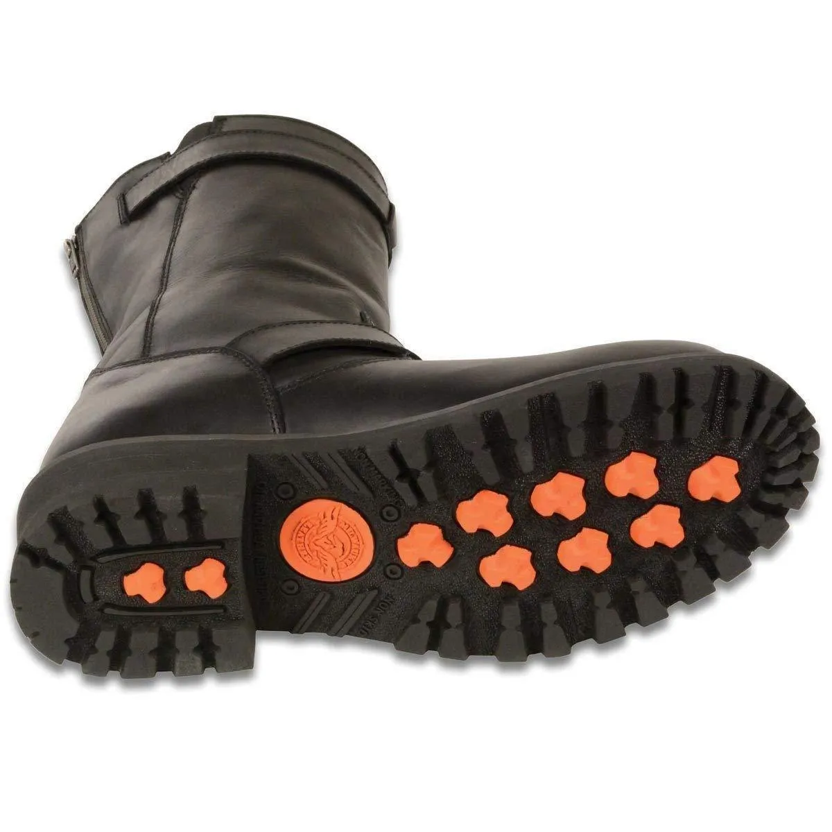 Mens 11 Inch Classic Engineer Leather biker Boot-Wide