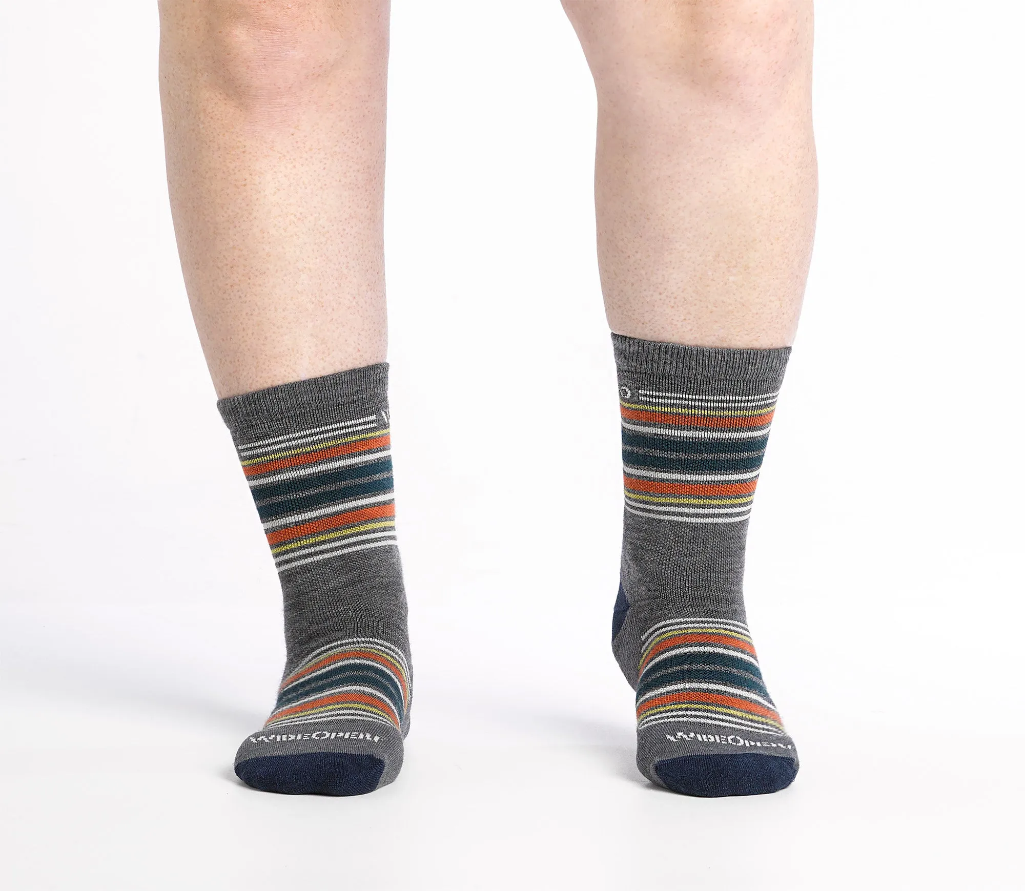 Men's Multi Stripe Midweight Micro Crew Sock