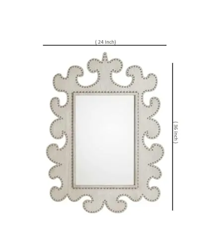 Modern Art & Craft's® Wooden Wall Mirror Frame | Window | Wall Hanging Mirror | Wall Mounted | without Mirror | Only Frame with Out Mirror (Size - 36"x24" Inch)(White)