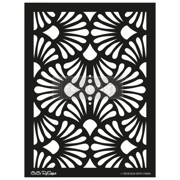 Modern Deco Decor Stencil | Redesign with Prima | 18 x 25.5 inches | repeating pattern