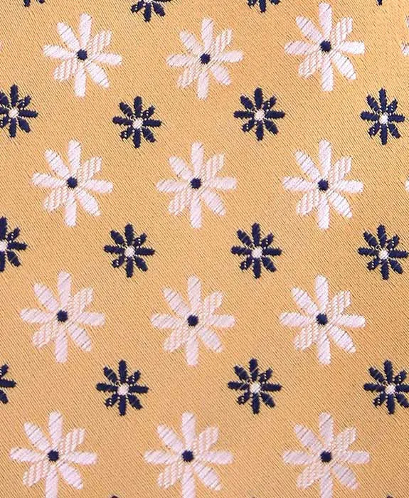 Mustard Yellow Daisy Floral 4" Wide Tie