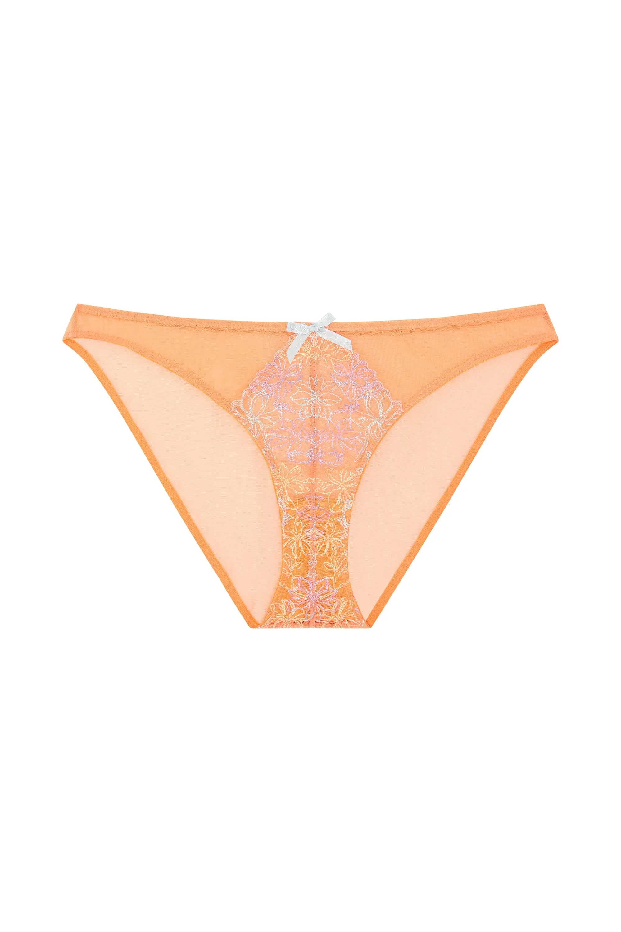 Naomi Orange Floral Embroidered Brief