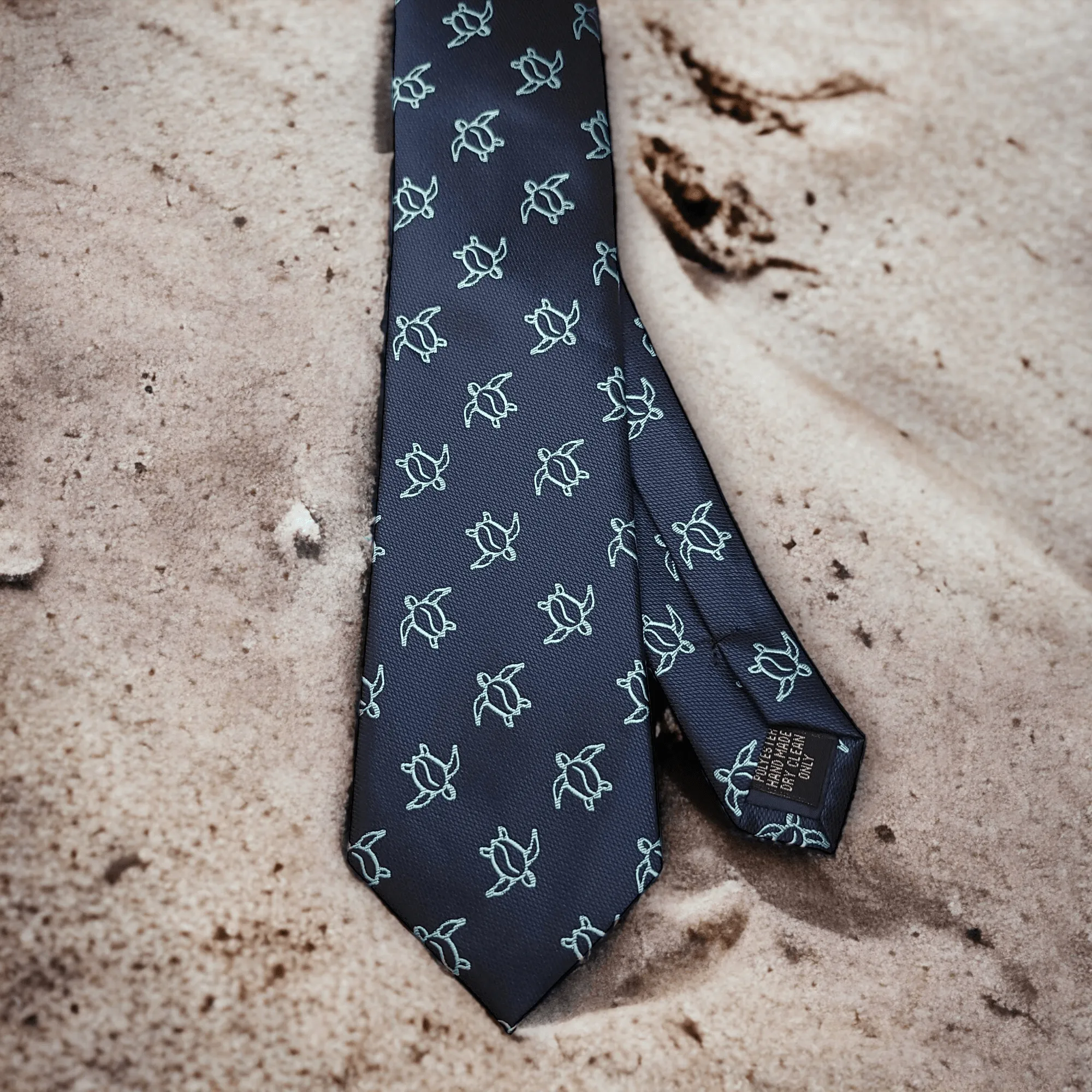 Navy Blue Light Blue Turtle Pattern Tie