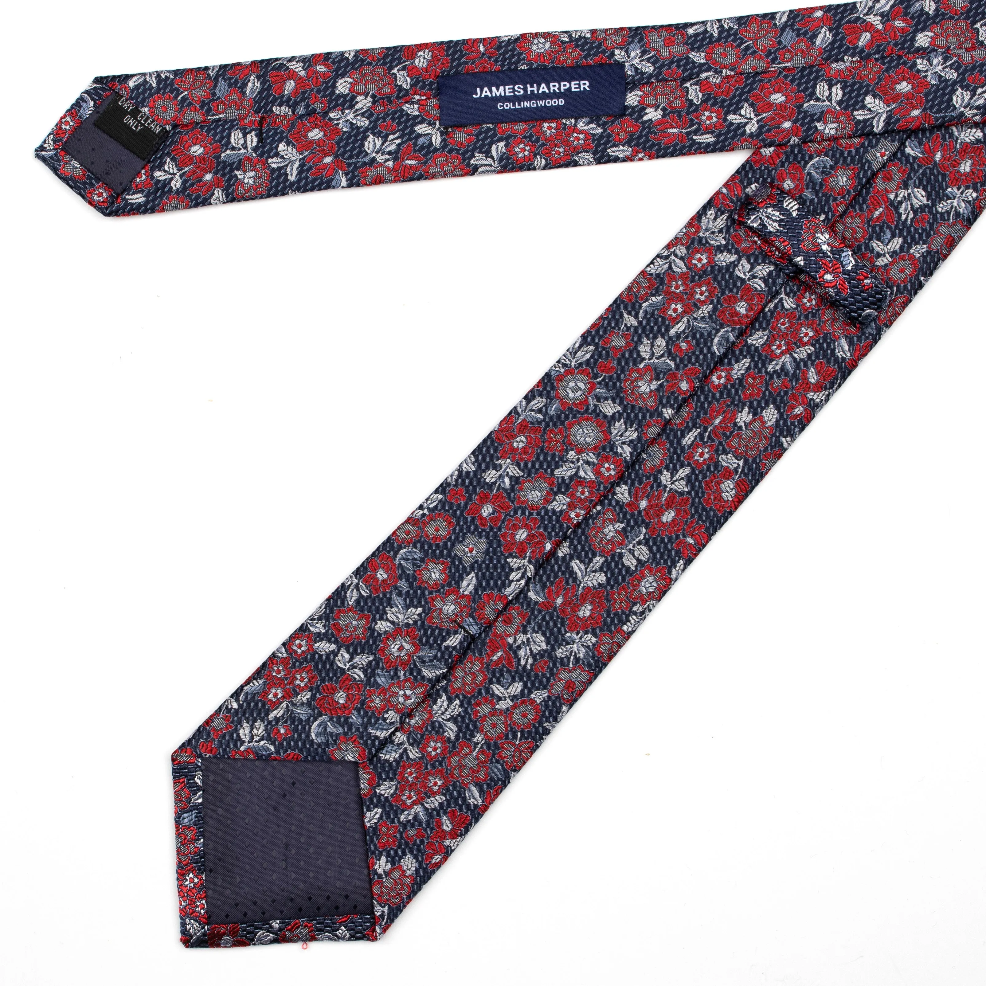 Navy/ Red Floral Tie