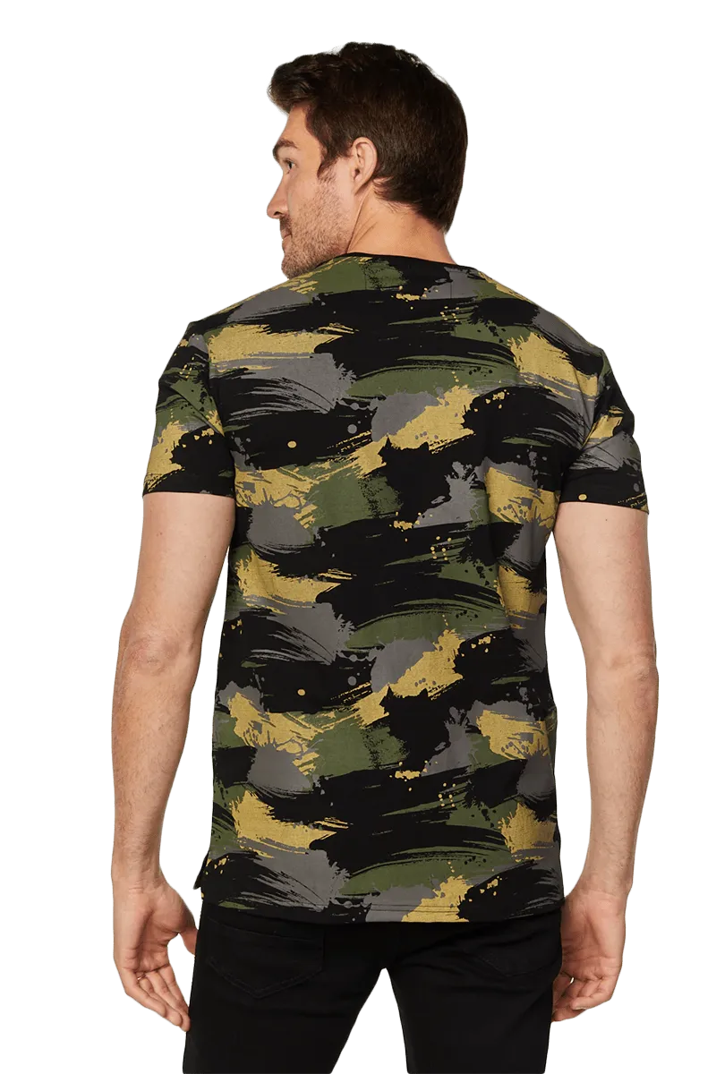 Platini Men's Camo Cotton Rhinestone T-Shirt