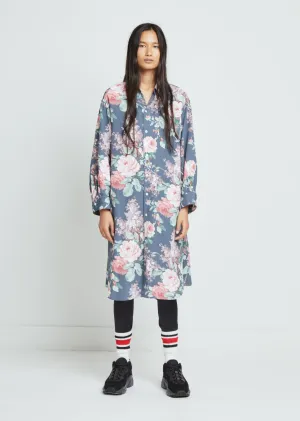 Polyester Faille Flower Print Dress