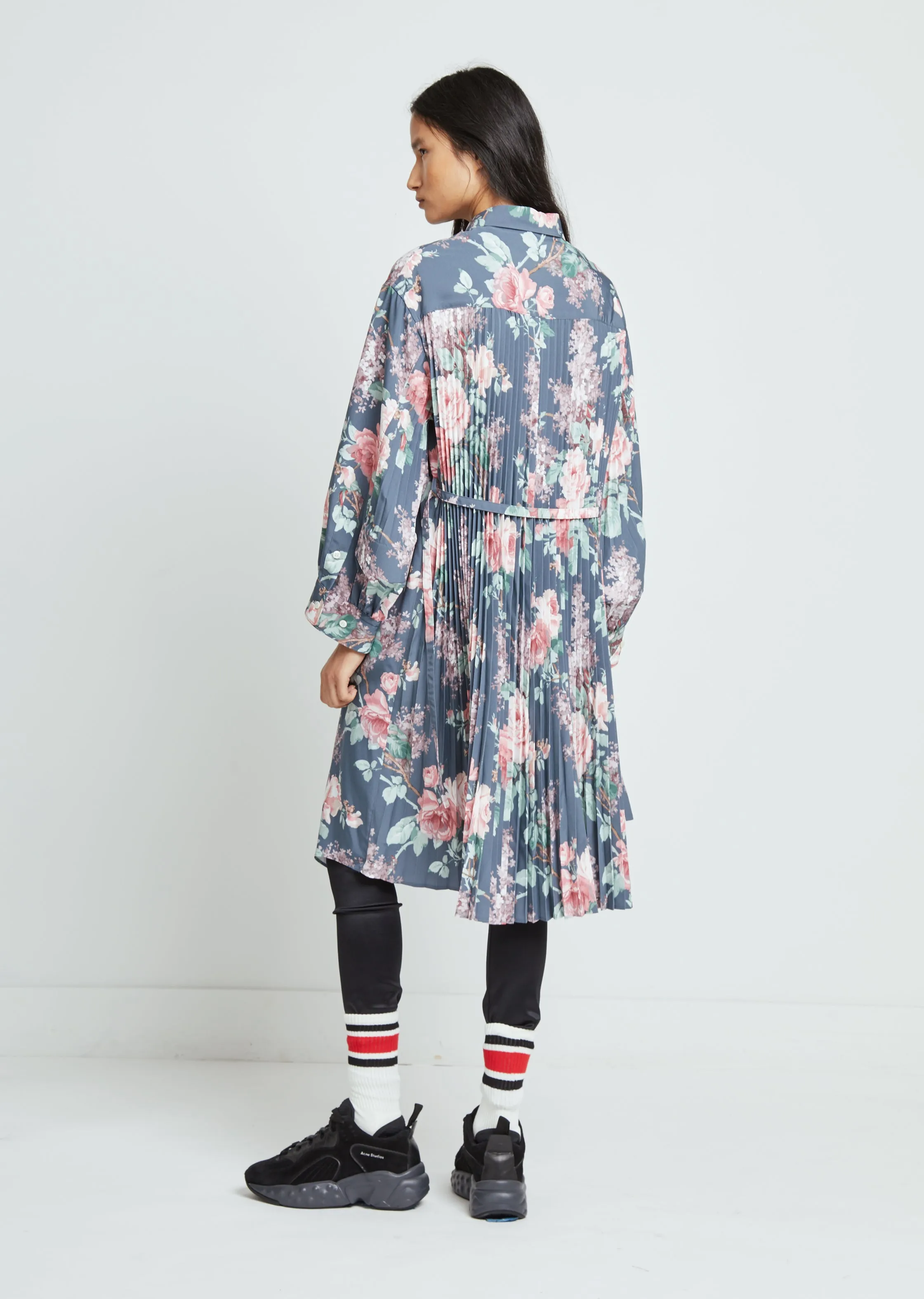 Polyester Faille Flower Print Dress