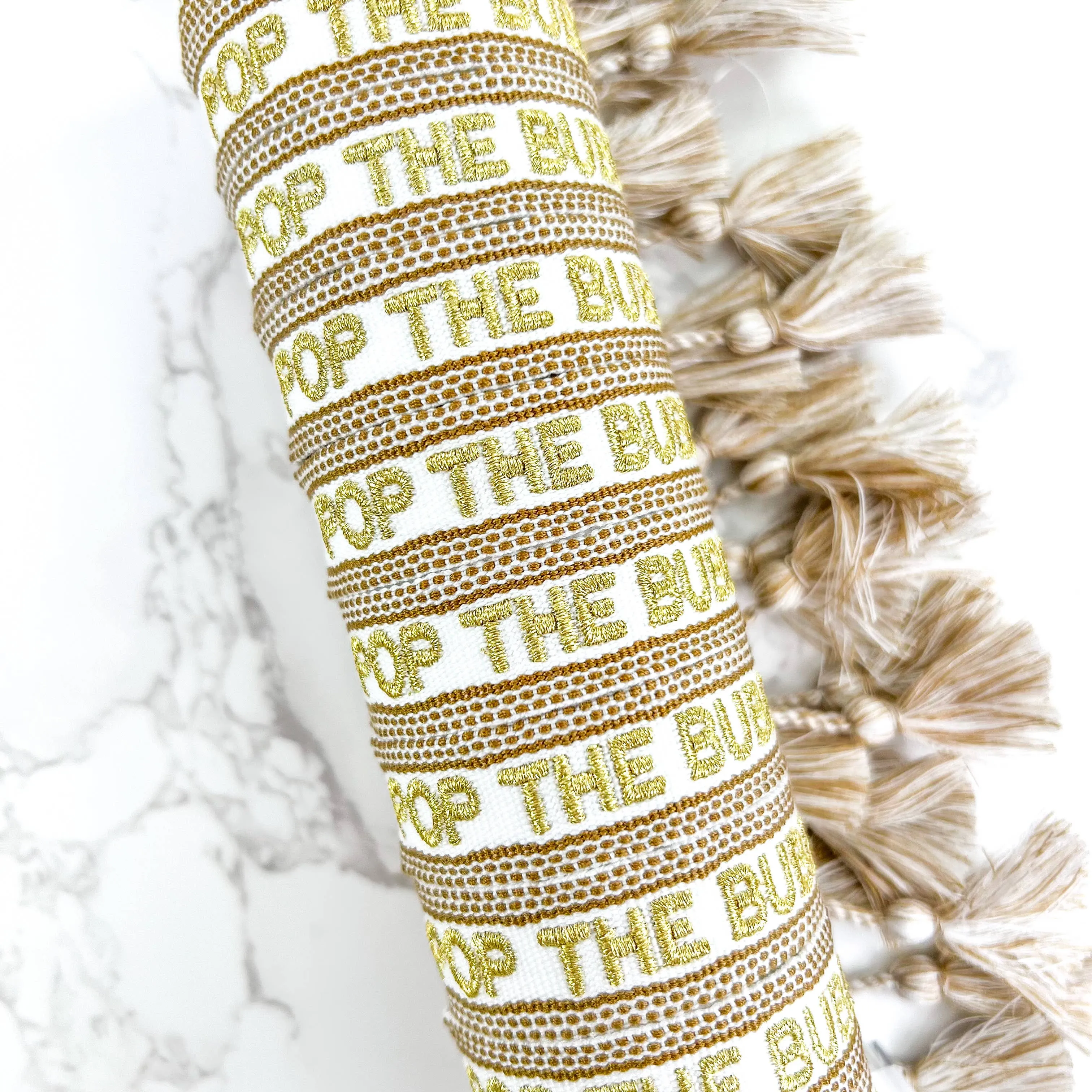 Pop The Bubbly Embroidered Bracelet