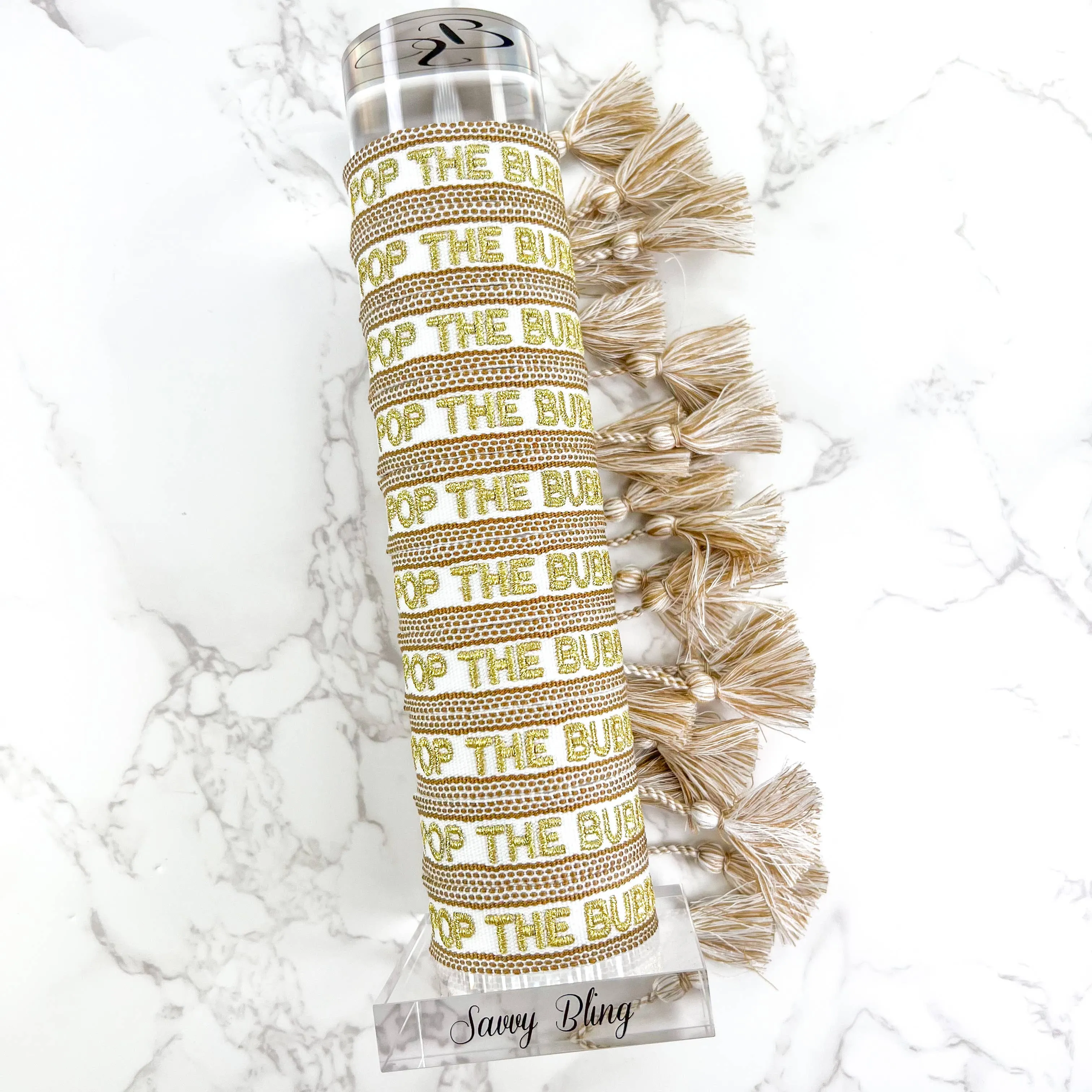Pop The Bubbly Embroidered Bracelet