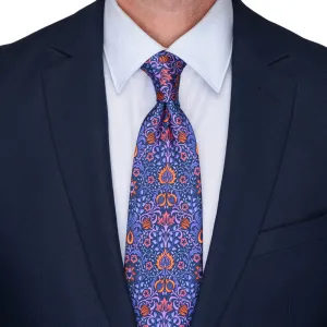 Purple Medieval Forest Duchesse Silk Tie