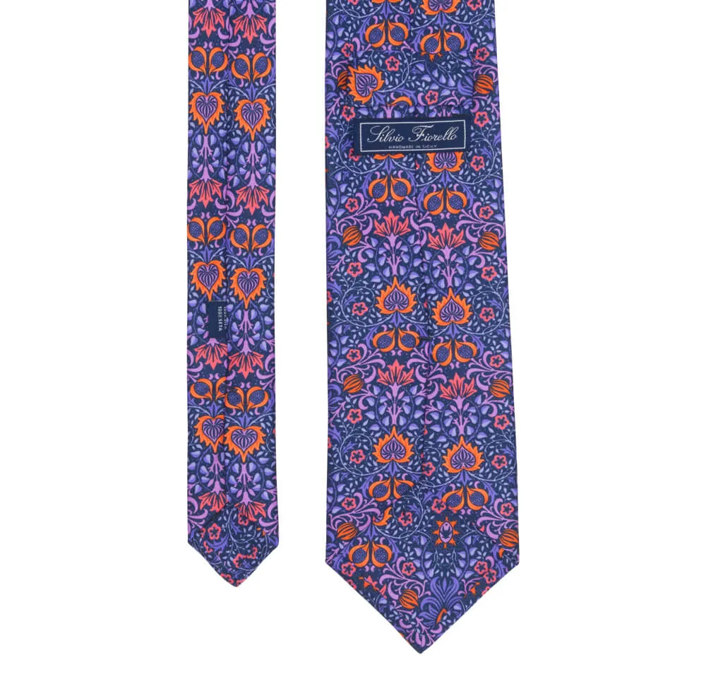Purple Medieval Forest Duchesse Silk Tie