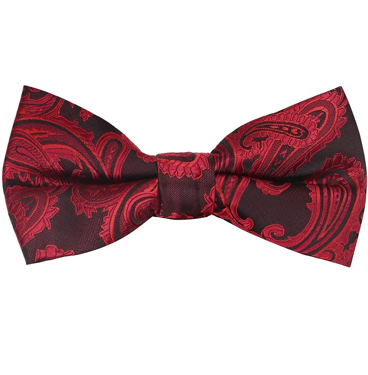 Red and Black Paisley Bow Tie