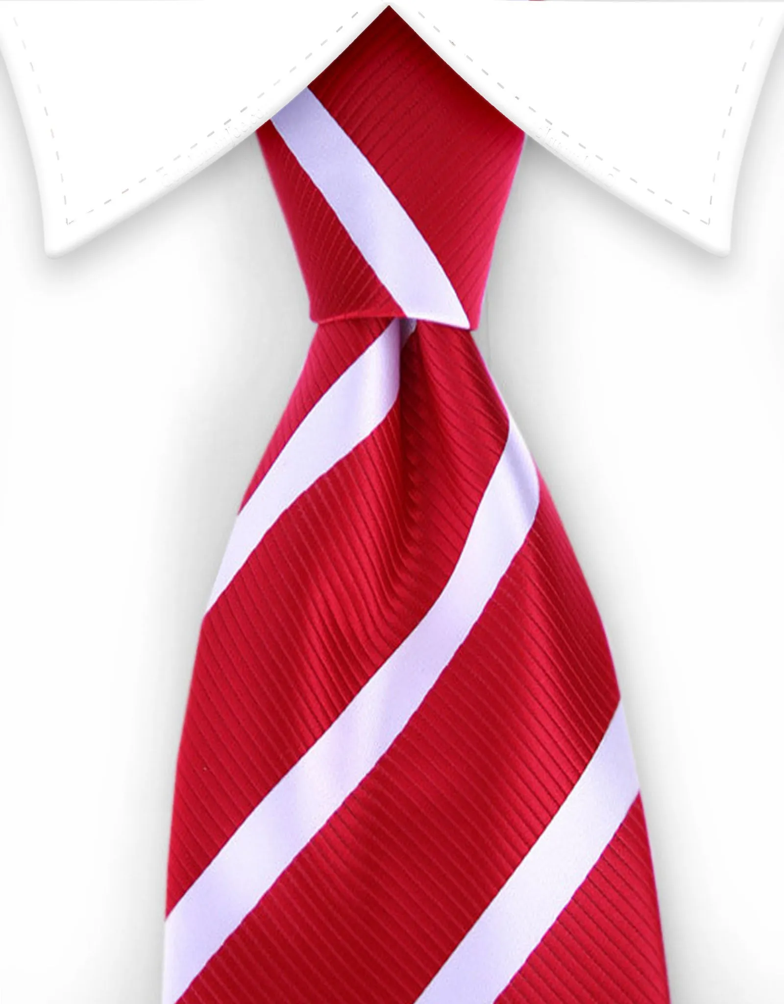 Red and White Striped Tie