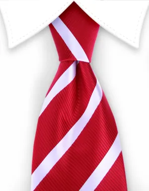 Red and White Striped Tie