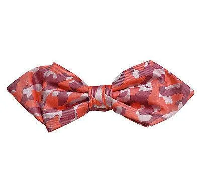 Red Camouflage Silk Bow Tie by Paul Malone
