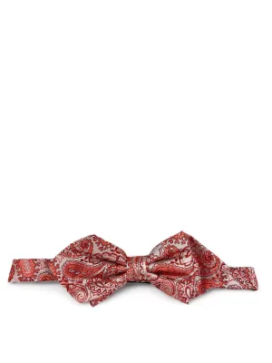 Red Paisley Silk Bow Tie by Paul Malone