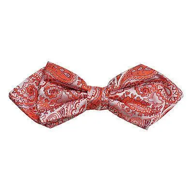 Red Paisley Silk Bow Tie by Paul Malone