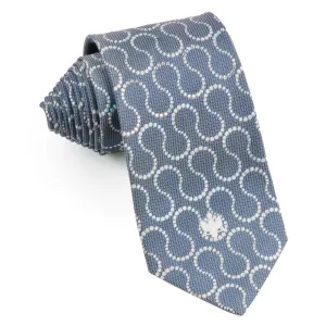 Renoma Mens Geometric Silver Rhinestone Silk Tie with Sparkles on Gray Background