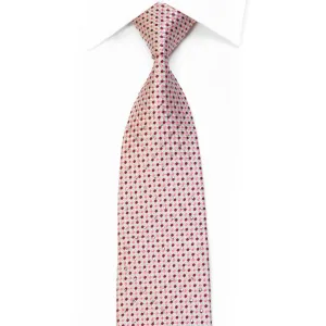 Rhinestone Silk Necktie Pink Burgundy Dots On White With Sparkles By Roberta di Camerino