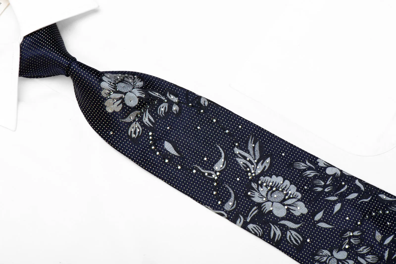 Rogers Dail Mens Black Rhinestone Necktie