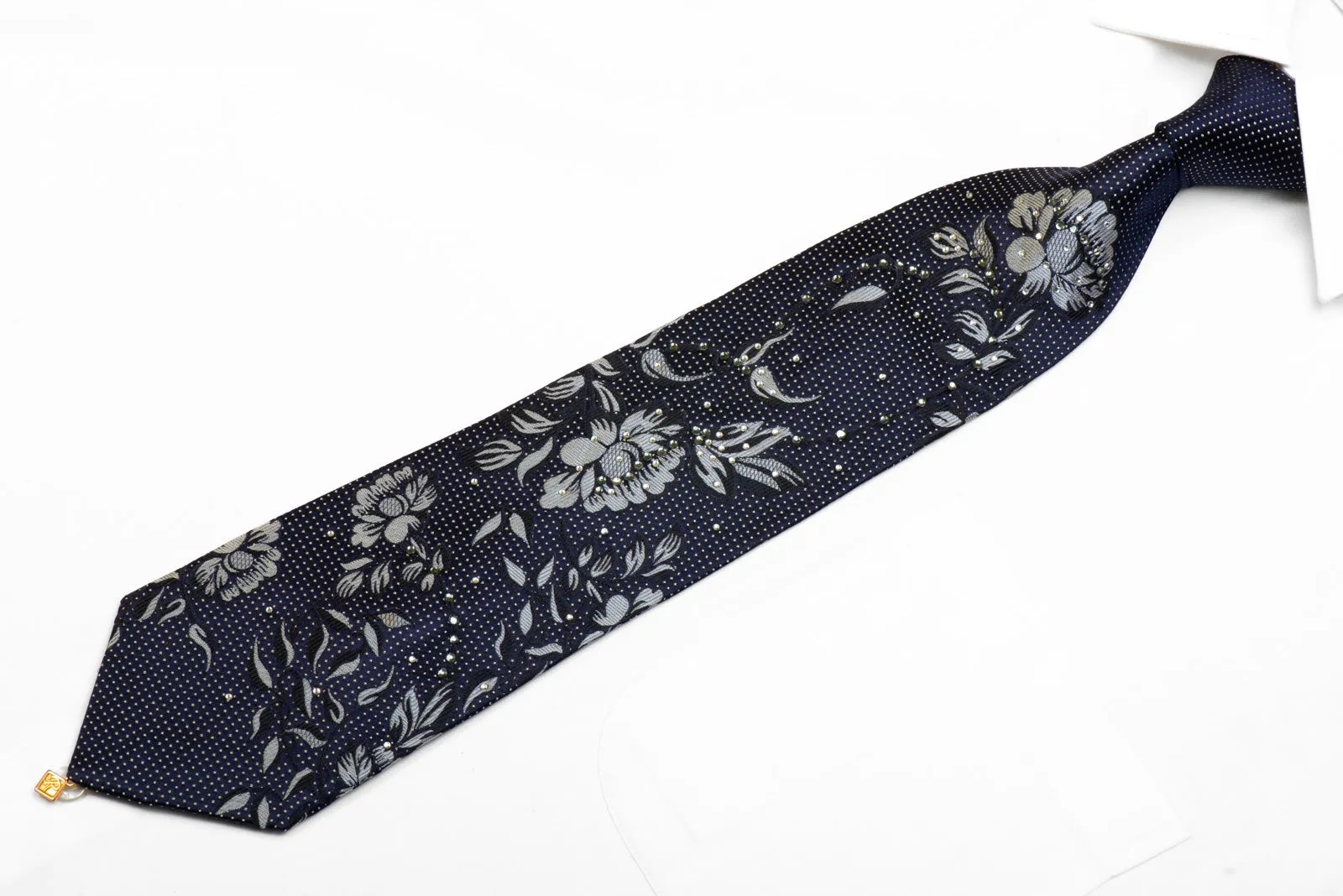 Rogers Dail Mens Black Rhinestone Necktie