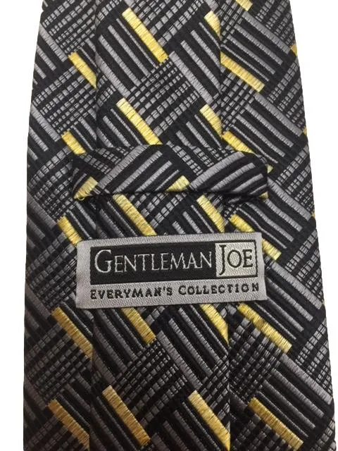 Silver, Gold and Black Geometric Tie
