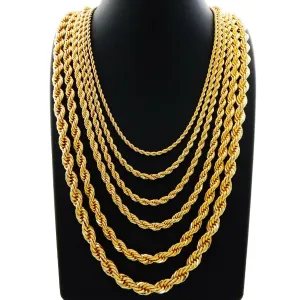 Solid Diamond-Cut Rope Chain (14K)