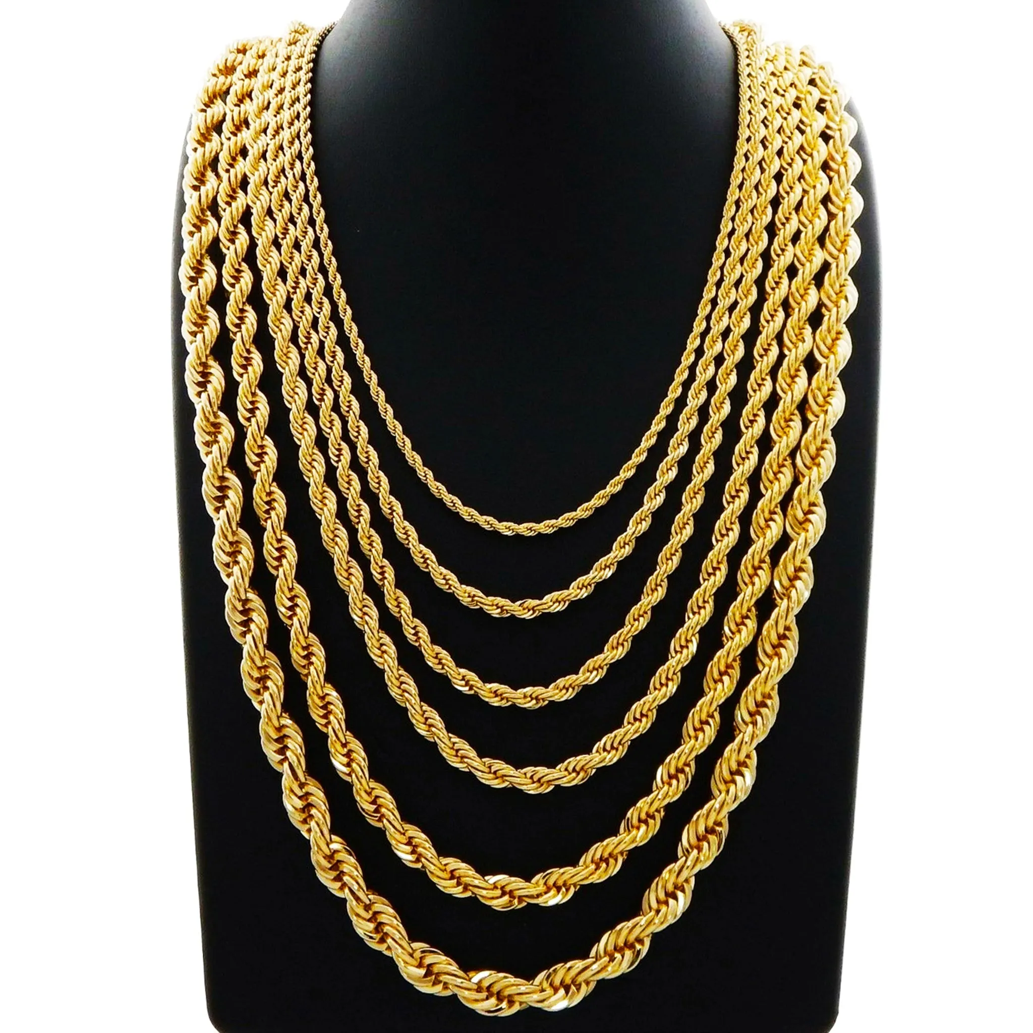 Solid Diamond-Cut Rope Chain (14K)